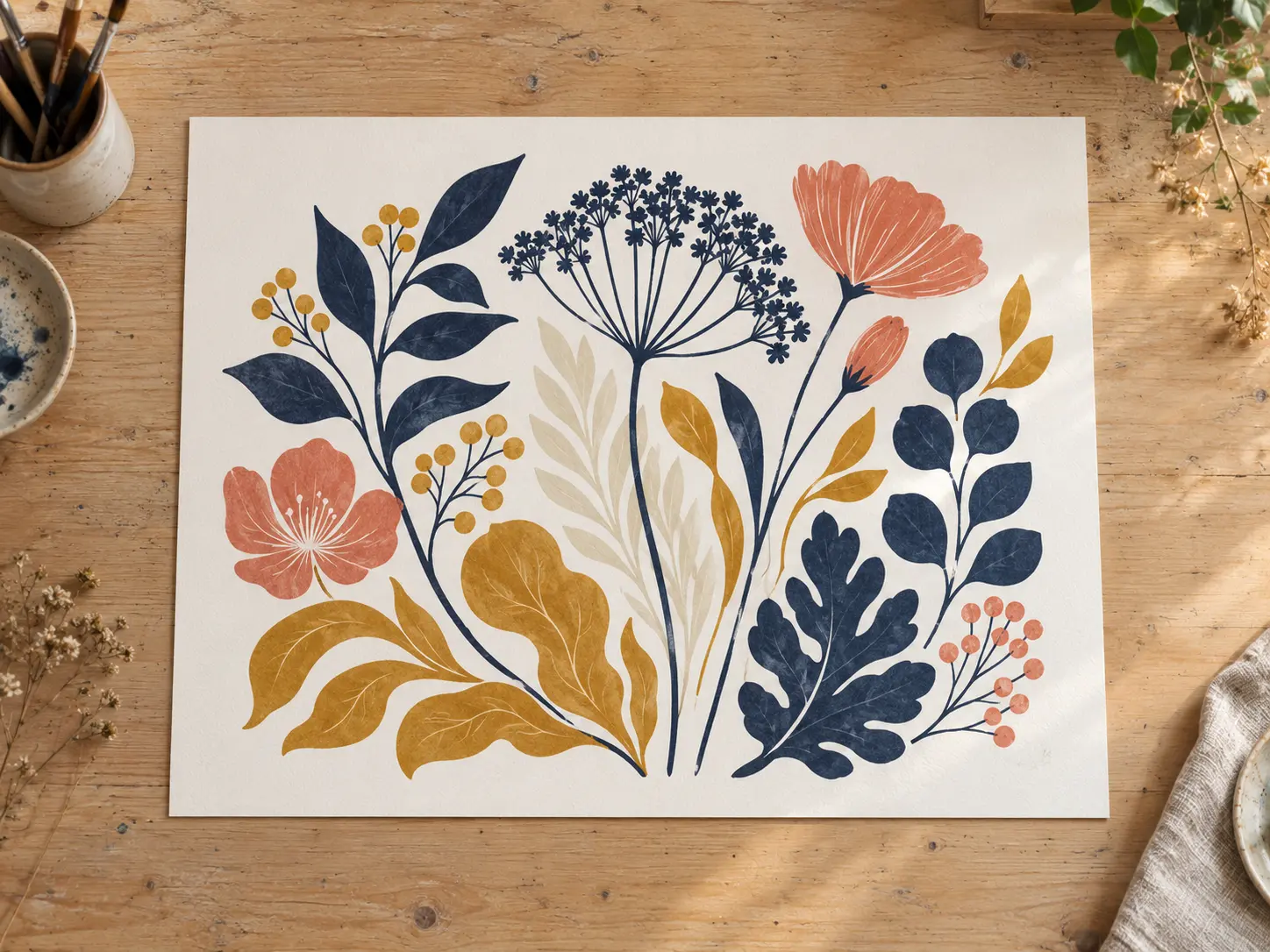 Illustration botanique contemporaine Herbier imaginaire